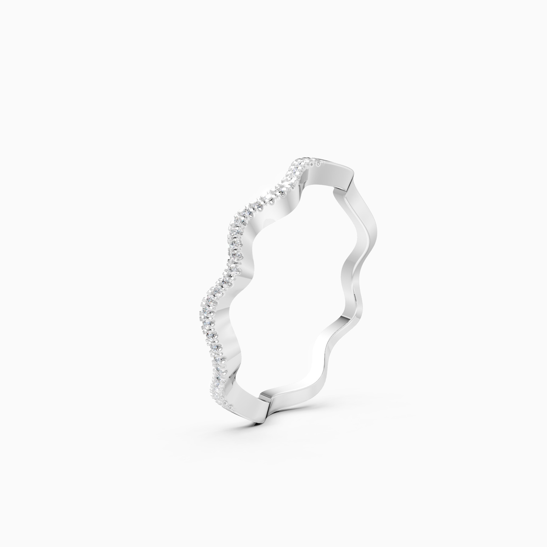 Lavish Wave Diamond Eternity Wedding Band